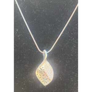 Brighton Geo Twirl Shine Cutout Silver Crystal Pendant Necklace B66